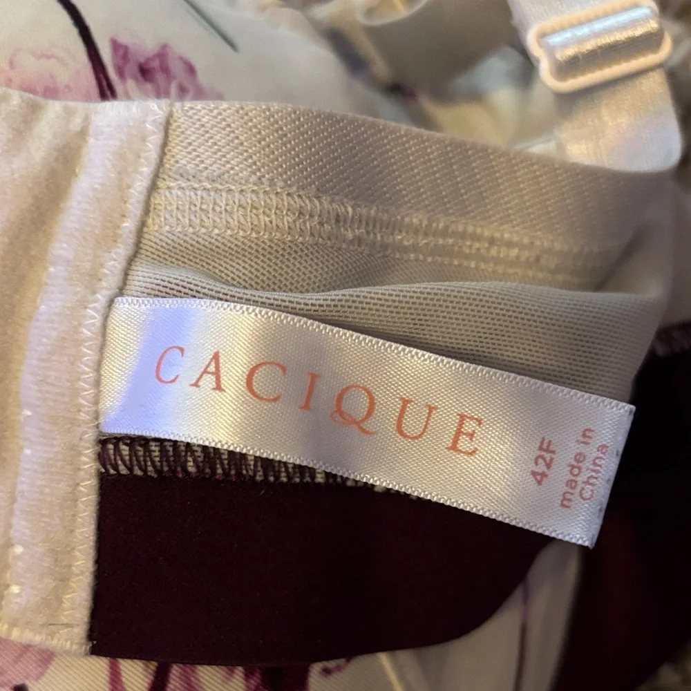 Cacique Floral Bra with Cream and Purple